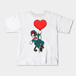 Cat as Groom with Heart Balloon Kids T-Shirt